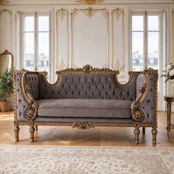 Handcrafted Solid Wood French Provincial Sofa |Traditional Living Room furniture