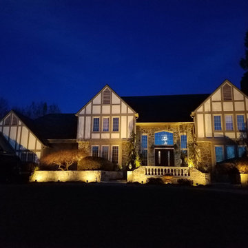 Lighting makes for a powerful statement on this gorgeous home