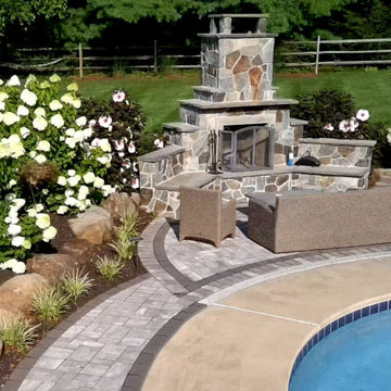 Chester Springs Pool Patio Fireplace