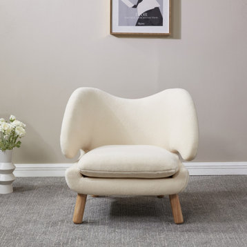 Safavieh Couture Felicia Contemporary Accent Chair, Ivory