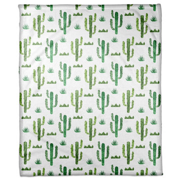 Watercolor Cacti 50x60 Fleece Blanket