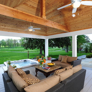 Design Builders AZEK deck & flagstone patio at Manor Country Club, Rockville MD