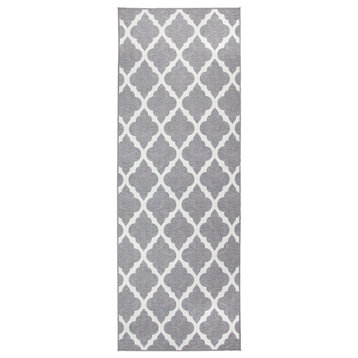 My Magic Carpet Moroccan Trellis Gray Rug, 2.5'x7'