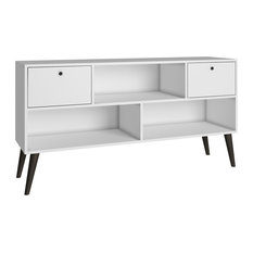Modern Uppsala Tv Stand With 3, Shelves And 2, Drawers, White