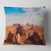 Monument Valley Aerial Sky View Landscape Printed Throw Pillow, 18"x18"