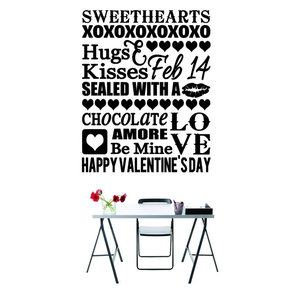 12 x 18 Black Design with Vinyl RAD 1007 1 Lips Kiss Design Wall Decal