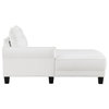 Coaster Caspian Modern Fabric Upholstered Curved Arms Sectional Sofa in White