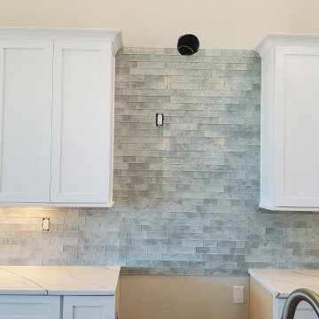 Backsplash with Multi Linear Mosaic