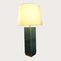 Waylande Gregory Turquoise Dots Lamp - Table Lamps