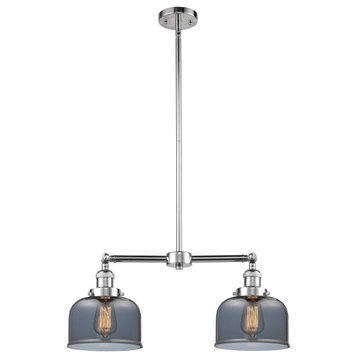 Bell 2 Light Island Light In Polished Chrome (209-Pc-G73)