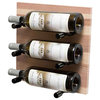Metal And Wood Wine Rack Panel, Natural Grain, Anodized Rods, 3 Bottles
