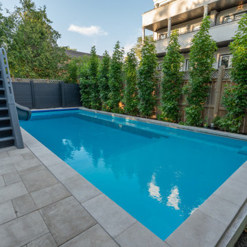 Fiberglass Pool Ideas - Fiberglass Lap Pool with Interlocking Deck