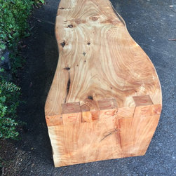 Tree Log Table and Benches - Outdoor Dining Sets