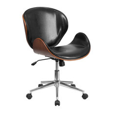 Flash Furniture SD-SDM-2240-5-BK-GG Chair, Black, Walnut