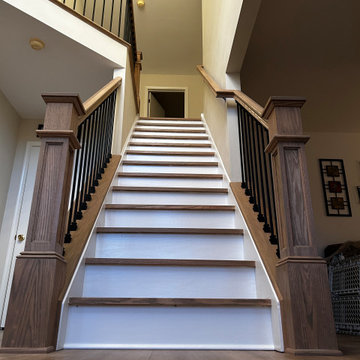 Red Oak Staircase Remodel with Custom Handrails - Bensalem PA