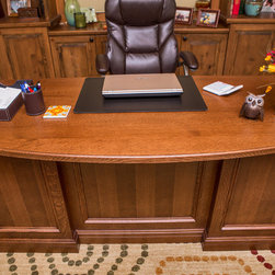 Knotty Alder Built-in bookshelf and Quarter Sawn Oak desk - Products