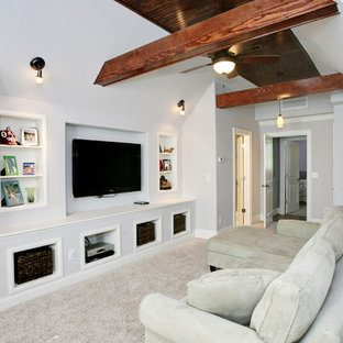 Elegant home theater photo in Raleigh