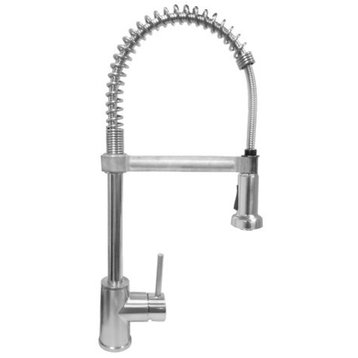 Banner Spring Style Pull Down Spray Kitchen Faucet, Polished Nickel