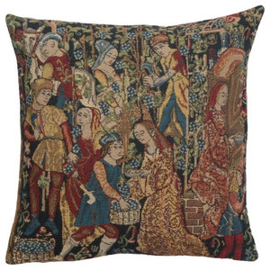 Birds Face To Face French Cushion Cover Gray Traditional