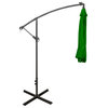 WestinTrends 10Ft Outdoor Patio LED Solar Light Cantilever Hanging Umbrella, Dark Green
