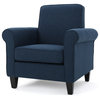 GDF Studio Declan Padded Fabric Club Chair, Dark Blue