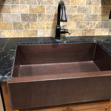 33" Hammered Copper Apron Front Single Basin Kitchen Sink (KASDB33229)