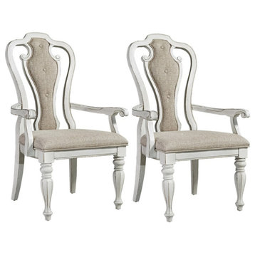 Magnolia Manor White Splat Back Uph Arm Chair (RTA)-Set of 2