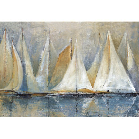"Sailboats On Water" Canvas Wall Art, 32"x48", Unframed