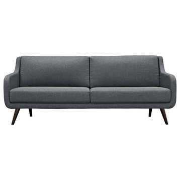 Verve Mid-Century Upholstered Sofa - Gray | Dense Foam Cushioning Espresso Stai