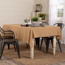 April & Olive - Burlap Natural Table Cloth 60X80 - Tablecloths