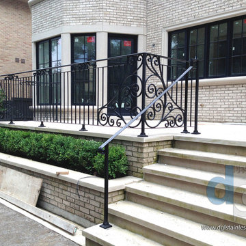 Caribou Rd house exterior wrought iron guard