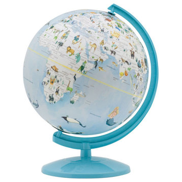 Acrylic Globe Design Night Light With Animal Print, Blue