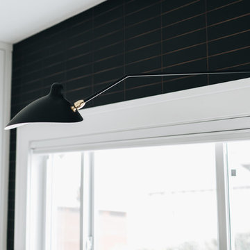 Sleek Matte Black Kitchen Backsplash