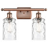 Candor 2-Light Bath Vanity-Light, Antique Copper, Clear Waterglass