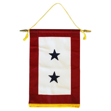Service Banner, Two Star, 8"x12" Nylon Banner