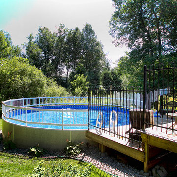 Semi-Inground Pool with built-in deck