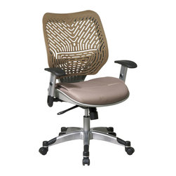 Latte Contemporary Leather Executive Office Chair with Adjustable Arms - Office Chairs