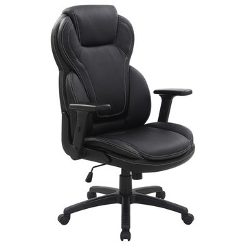 Executive High Back Black Bonded Leather Office Chair