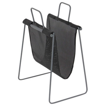 Contemporary Iron Framed Fabric Mesh Magazine Holder