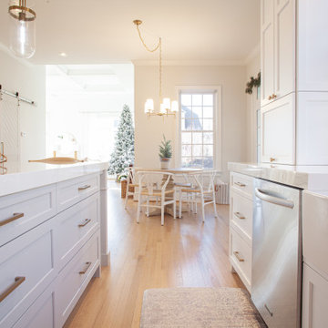 Transitional Kitchen Featuring Rift Cut Oak Accents