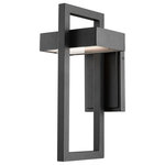 Z-lite - Z-Lite 566M-BK-LED One Light Outdoor Wall Sconce Luttrel Black - Preserve the contemporary aesthetic of a carefully planned exterior space with a modern light that combines gorgeous black aluminum and frosted glass. Sleek open triangles converge in an asymmetrical form to deliver an intriguing ambiance, and integrated LED technology adds the bonus of energy savings.
