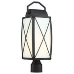 Designers Fountain - Fairlington 1 Light Outdoor Post Lantern, Black - Fairlington is the perfect complement to any home. Offered in black with etched white glass for an ageless appeal. Pairs perfectly with Designers Fountain Wiz Colors A19 lamps for that burst of color and excitement.