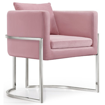 Pippa Velvet Upholstered Accent Chair, Pink