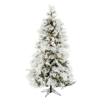 FFSN010-3SN 10-Ft. Flocked Snowy Pine Christmas Tree with Smart String Lighting