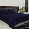 800 Thread Count Solid Sheet Set, Queen Size, 100% Egyptian Cotton, Navy Blue
