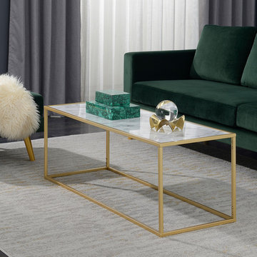 Gold Coast Faux Marble Rectangle Coffee Table