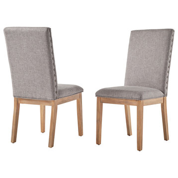 Keighley Nailhead Accent Dining Chair, Set of 2, Grey