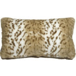 Pillow Decor Ltd. - Pillow Decor - Tawny Lynx Faux Fur Throw Pillow, 12" X 20" - Broad light caramel stripes and tawny brown markings give this beautiful faux fur throw pillow warmth and charm. With a half inch fur length, it is wonderfully soft and welcoming. As a 12 x 20 inch rectangular lumbar pillow, it is ideal as a cozy accent pillow on a bed, chair or sofa.