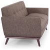 Jackie Midcentury Modern Classic Loveseat, French Press, Material: Twill