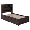 Pemberly Row Modern Twin XL Platform Storage Bed with Trundle in Espresso